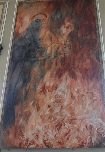 114-Диего де Ланда, сжигающий рукописи майя.